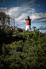 Nauset Lighthouse On Hilltop in Cape Cod - Gritty Look